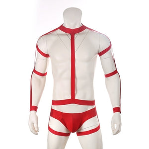 Sexy Body Harness Elastic Bondage Set Underwear Men Chest Shoulder Costume Fetish Lingerie Strap Thong hombre Stage Wear