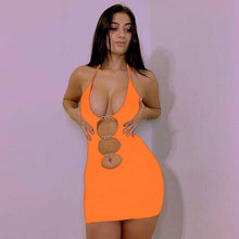 Load image into Gallery viewer, Sexy Bodycon Dresses 2022 Summer Women Halter Mini Dress Female Backless Party Robe Club Woman Clothes Cut Out Evening Vestidos