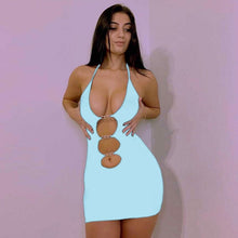 Load image into Gallery viewer, Sexy Bodycon Dresses 2022 Summer Women Halter Mini Dress Female Backless Party Robe Club Woman Clothes Cut Out Evening Vestidos