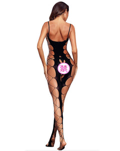 Sexy Bodystocking Women Lingerie Hot Erotic Underwear Sleepwear Black Sling Hollow Open Crotch Costumes Teddy Bodysuit