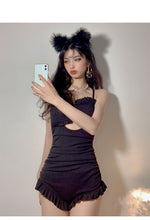 Load image into Gallery viewer, Sexy Bow One Piece Swimsuit Women Solid Swimwear Cut Out Monokini Push Up Swim Suits Ruffle Bathing Suit Pad Open Back Bandage