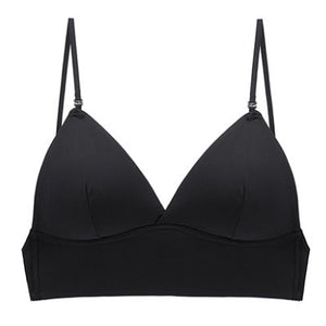 Sexy Bra Ladies Lace Mesh Halter Thin Bra Low Back Women Soft Seamless Backless  Sexy Padd Bralette For Small Chest Encaje Mujer