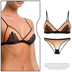 Sexy Bra Set Wire Free Transparent Ultrathin Female Lingerie Seamless Unpadded Breathable Ladies Intimates Women Lace Bralette