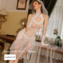 Load image into Gallery viewer, Sexy Bride Women&#39;s Wedding Dress Uniform Cosplay Sexy Lingerie Set Hot Erotic Transparent Lace Apparel For Sex Underwear Outfit