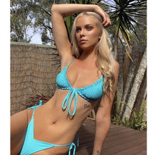 Load image into Gallery viewer, Sexy Butterfly Print Ruffle Frilled Thong Bikini Swimwear Women 2021 Female Swimsuit Micro String Bikini set Bathing Suit