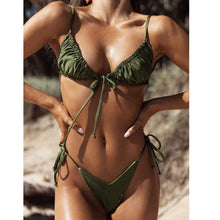 Load image into Gallery viewer, Sexy Butterfly Print Ruffle Frilled Thong Bikini Swimwear Women 2021 Female Swimsuit Micro String Bikini set Bathing Suit