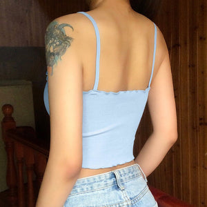Sexy Camis Slim Female Camisole Summer Streetwear Sleeveless Crop Top Solid Color Basic Women Camisole Summer Clothes for Women