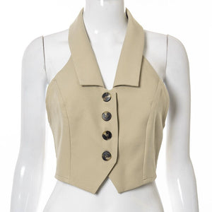 Sexy Corset Cropped Tanks Top Women Vest Casual Elegant Fashion Office Lady Lace Up Crop Top Party Backless Tube Tops Camisole