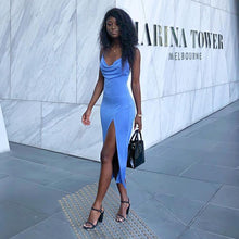 Load image into Gallery viewer, Sexy Cut Out Sling Deep V Maxi Dress Women Elegant Sleeveless Backless Club Party Holiday Split Fashion Dresses Clothes