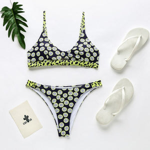 Sexy Dot Floral Bikinis 2021 Mujer New Push Up Swimwear Women Hollow Out Swimsuit Patchwork Summer Beachwear Swimming Biquini