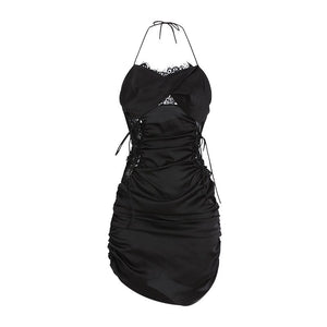 Sexy Dress Suspender Nightdress Women&#39;s Underwear Lace Babydolls Suspender Sleepwear See-Through Lingerie Pleated Sling Skirt