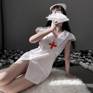 Sexy Erotic Lingerie Uniform Temptation Maid Cosplay Halloween Nurse Costume Outfit Women Sexy Skirt for Sex Plus Size