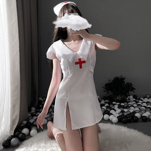 Sexy Erotic Lingerie Uniform Temptation Maid Cosplay Halloween Nurse Costume Outfit Women Sexy Skirt for Sex Plus Size