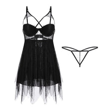 Load image into Gallery viewer, Sexy Fashion Pajama Set Sexy Lingerie Perspective Lace Tulle Nightwear Temptation Loungewear Women Sleepwear Home Clothes