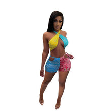 Load image into Gallery viewer, Sexy Fitness Wear Summer Women&#39;s Paisley Bra Shorts Set Popular Print Sexy Lace Up Swimsuit Available From Stock
