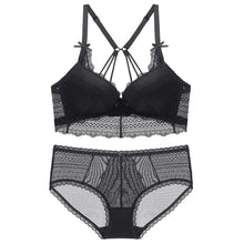 Load image into Gallery viewer, Sexy Floral Lace Bra Wireless Push Up Seamless 3/4 Cup Bra Embroidery Underwear Comfortable Burgundy Back Closure Bra Suit B C D