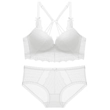 Load image into Gallery viewer, Sexy Floral Lace Bra Wireless Push Up Seamless 3/4 Cup Bra Embroidery Underwear Comfortable Burgundy Back Closure Bra Suit B C D