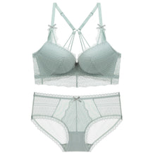 Load image into Gallery viewer, Sexy Floral Lace Bra Wireless Push Up Seamless 3/4 Cup Bra Embroidery Underwear Comfortable Burgundy Back Closure Bra Suit B C D