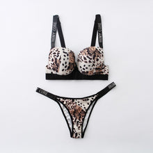 Load image into Gallery viewer, Sexy For Women Bralette Printed Leopard Female Underwear Cutout Plus Size Lingerie Seamless Intimates Push Up Bra And Panty Set