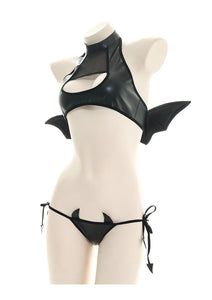 Sexy Halloween Outfits for Women Maids Outfit Demon Devil Costume Black Anime Cow Cosplay Lingerie Role Play Open Bra and Panty