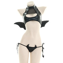 Load image into Gallery viewer, Sexy Halloween Outfits for Women Maids Outfit Demon Devil Costume Black Anime Cow Cosplay Lingerie Role Play Open Bra and Panty