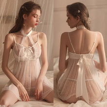Load image into Gallery viewer, Sexy Hollow Out Neck Sling Night Dress Women Sleepwear Lace Lingerie Camisole Backless Nightgown for ladies Sleep Tops Summer