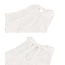 Load image into Gallery viewer, Sexy Hollow Out Sleeveless Tops Summer Clothes For Women New Arrival 2021 Casual O-neck Lace Up Tank Top White Top Femme