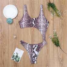 Load image into Gallery viewer, Sexy Hollow Out Swimsuit Women Swimwear One Piece Bodysuit Push Up Monokini Print Bathing Suits Swim Suit Wear Female Beachwear