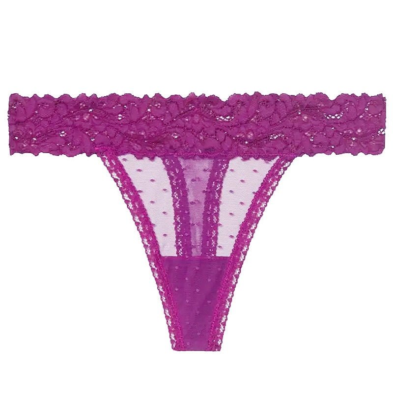 Sexy Lace Panties For Women Low Waist Transparent Breathable Ladies Briefs Thong T Back Femme Underwear Hot Sale Girls Lingerie