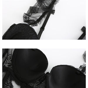 Sexy Lace Women's Bustier Corset Transparent Sleepwear Black Jumpsuit G String Thong Lingerie Bodysuit Underwear Gothic Clothes