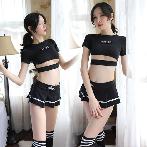 Sexy Large Size Pure Student  Cosplay Black Miniskirt  Lingerie Set Uniform Temptation Erotic JK Pleated Skirt Exotic Underwear