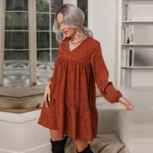 Load image into Gallery viewer, Sexy Leopard Print Dress Women Casual Autumn Winter V Neck Ruffles High Waist Mini Dress For Women 2021 New Fashion