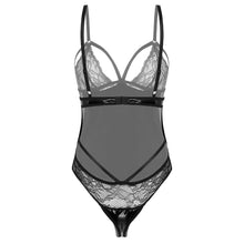 Load image into Gallery viewer, Sexy Lingerie Bodysuit Catsuit Women Underwear Leather Lace Patchwork Hot Erotic Lingerie Woman Latex Body Exotic Costumes