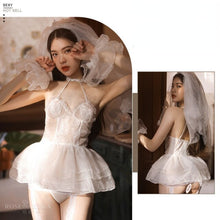 Load image into Gallery viewer, Sexy Lingerie Bride Maid Wedding Dress Cosplay Uniform Temptation Women&#39;s Bridal Veil Fluffy Princess Skirt Set Sexy Nightdress