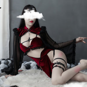 Sexy Lingerie Costumes Halloween Performance for Party Witch Vampire Cosplay Costume Cow Cosplay Anime Clothes Sleepwear Set