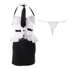 Load image into Gallery viewer, Sexy Lingerie Female Secretary Office Uniform Temptation Teacher Cosplay Sexy Striped Skirt Fancy Dress Women Erotic Costumes