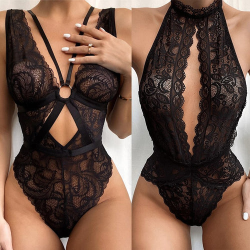 Sexy Lingerie For Women Lace Erotic Babydoll Bodysuit Underwear Sexy Female Teddy Erotic Dress For Sex Lenceria Exotic Costumes