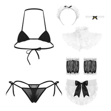 Load image into Gallery viewer, Sexy Lingerie Hollow Sexy Breastless Maid Role Play Uniform Temptation Slutty Lingerie Erotic Cosplay Maid Apron Lingerie Set