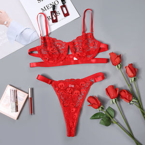 Sexy Lingerie Lace Temptation Sex Bra Garters Brief Sets Sensual Lingerie Exotic Underwear Hot Fancy Lingerie Set