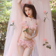 Load image into Gallery viewer, Sexy Lingerie Set Underwear Bunny Girl Lovely Fox Uniforms Cat Ear Role-playing Feather Bra Skirt Thong Outfit Erotic Costumes