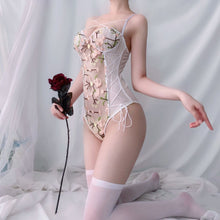 Load image into Gallery viewer, Sexy Lingerie Sling Bodysuit Underwear Erotic Lace Floral Embroidery Mesh Bra Set Exotic Sensual Lingerie for Women Underwear