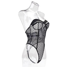 Load image into Gallery viewer, Sexy Lingerie Teddies Bodysuit Erotic Outfit Open Crotch Stretch Fishnet Strapless Catsuit Body Stockings Porn Underwear Costume