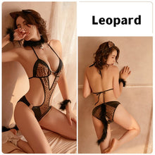 Load image into Gallery viewer, Sexy Lingerie Women&#39;s Underwear Leopard Bodysuit Uniform Temptation Cat Girl Cosplay Uniform Exotic Costumes Pornos Suit