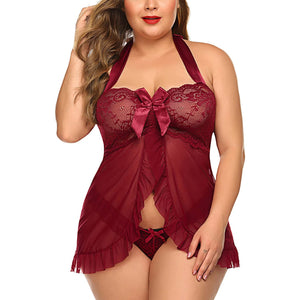 Sexy Lingerie for Women Lace Babydoll Dress Bridal Lingerie Maternity Negligee Plus Size Lingerie Bow Ultra Short Pajamas S-5XL