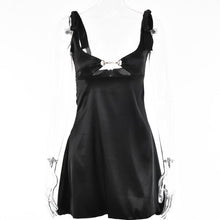 Load image into Gallery viewer, Sexy Low Cut Mini Satin Dress For Women Summer Chic Design Sleeveless A Line Dress Lady Party Club Vestidos