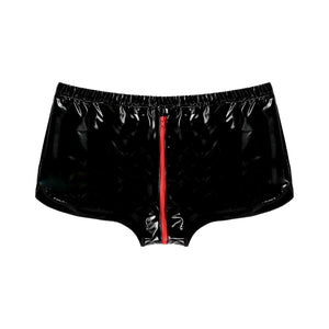 Sexy Men Boxer Mens Wetlook Leather Underwear Underpants Zipper Crotch Penis Pouch PU Boxers Home Soft Boxershorts Male Panties