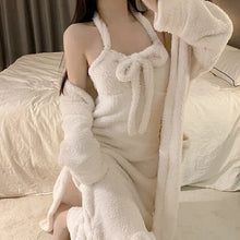 Load image into Gallery viewer, Sexy Nightwear Flannel Pijama Nightgown Women&#39;S Robes Plus Velvet Thick Bathrobe Coral Fleece Nightdress Sets Sexy Home Service
