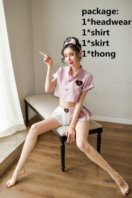 Sexy Nurse Cosplay Costumes Women Babydoll Underwear Chemises Lingerie Sex Hot Erotic Uniform Halloween Role Play Live Show