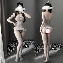 Load image into Gallery viewer, Sexy Nurse Cosplay halloween Costumes Women Mesh Lace see through Bodysuit Body Stockings Fishnet Erotic Lingerie Pantyhose 2021