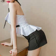 Load image into Gallery viewer, Sexy Office Lady Cosplay Costume Secretary Outfit Teacher Suit Hanging Neck Low-Cut Mini Skirt Passion Big Ass Women Erotic